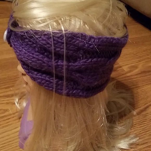 Polar Edge button knitted head band purple - Picture 4 of 6